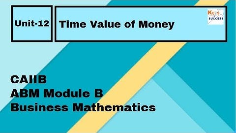 CAIIB ABM Module B Unit 12: Time Value of Money