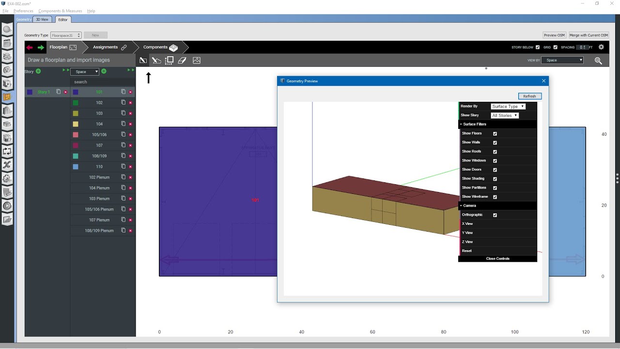 Энергетическое моделирование зданий в OpenStudio - Создание геометрии (русские субтитры)