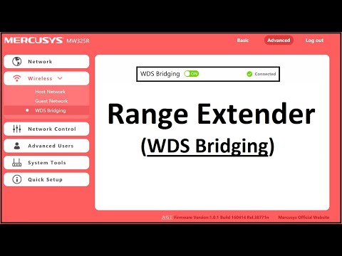 Mercusys Router Setup as Wireless Range Extender / Repeater (WDS Bridging)