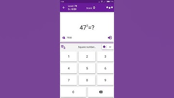 Math Tricks - Training mode - square numbers between 40 and 49 - level 079 (Number Keyboard)