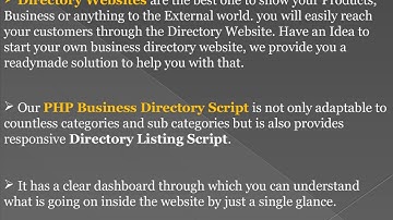 Directory Script -  PHP Business Directory Script