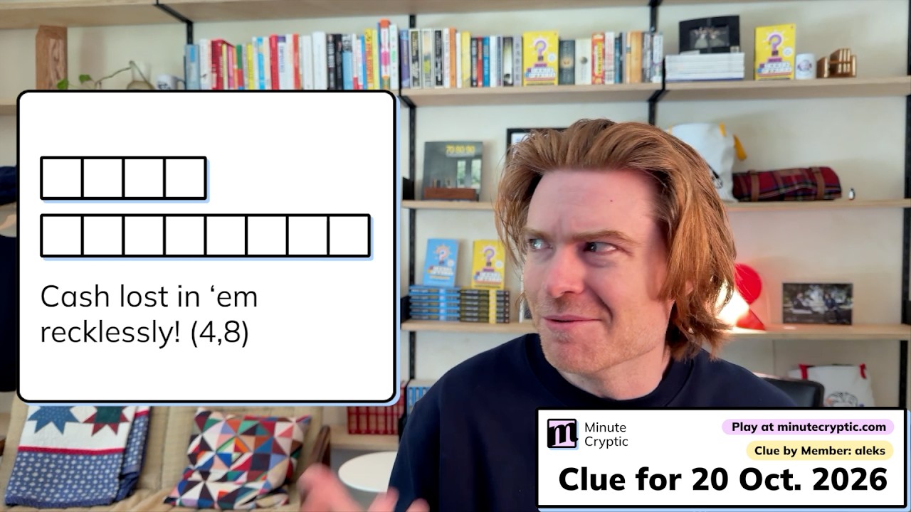 Cash lost in ‘em recklessly! - Minute Cryptic Answer