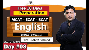 Subject and Verb Agreement - MCAT - ECAT - BCAT English Lecture #3 Day #3 by Sir Adnan Ahmed