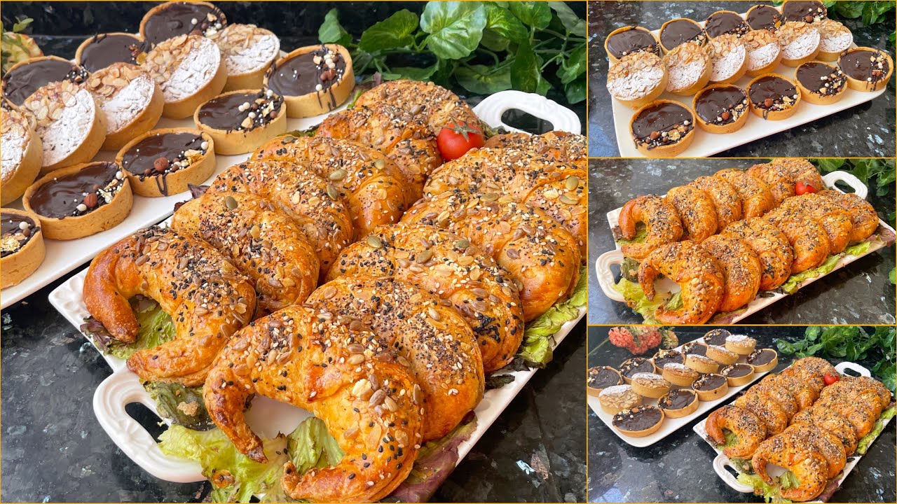 معروضة للفطور ومامشيتش بيدي خاوييين👌🏻 مسمن الهلال معمر في الفرن مقرمش ولذيذ+تارت أحسن من المخابز😋