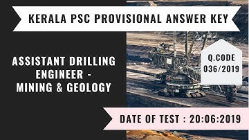 036/2019 | Assistant Drilling Engineer - Mining & Geology - Provisional Answer Key | Easy PSC |
