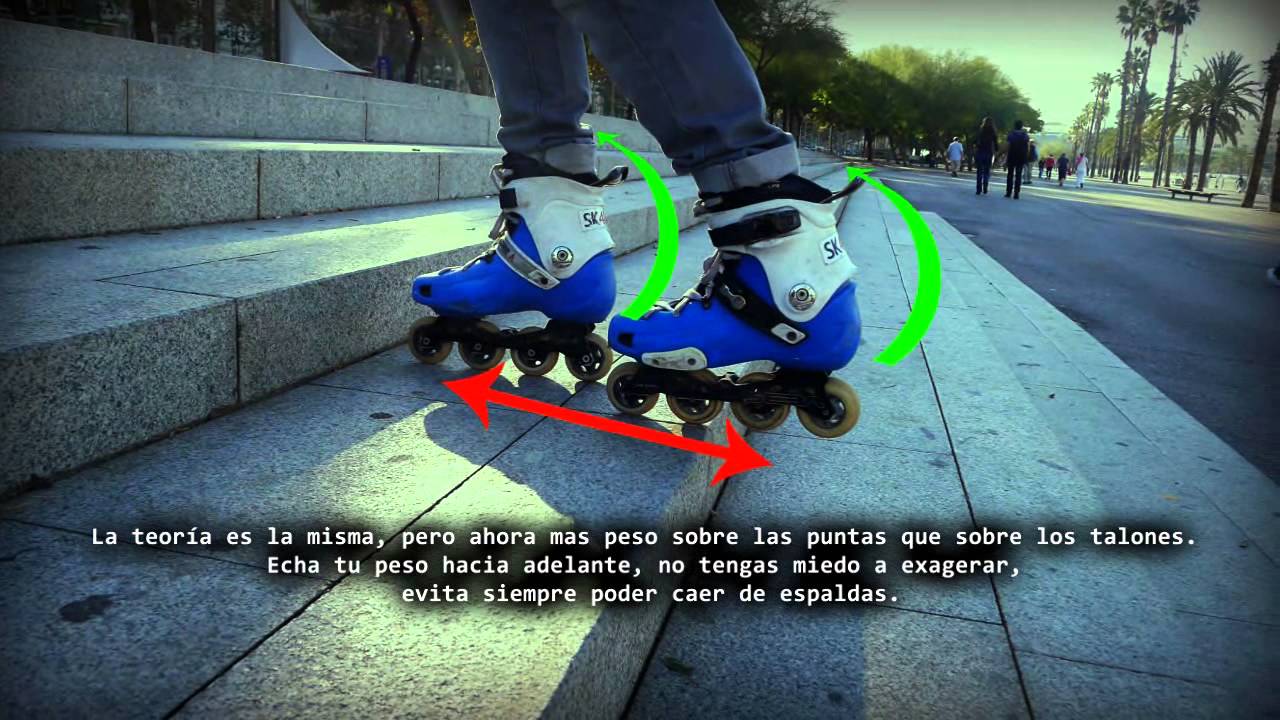 Tutorial cómo bajar escaleras con patines en linea - YouTube