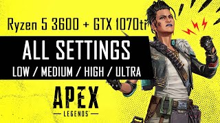 Apex Legends Season 12 ALL SETTINGS - Ryzen 5 3600 + GTX 1070ti (Olympus gameplay)