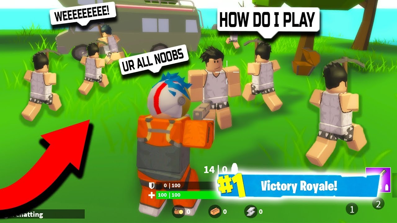 Destroying Noobs In Roblox Fortnite Victory Royale Island