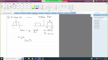 20. Filter Transformation to High Pass, Bandpass, Band stop filters