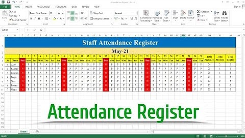 How to Create Attendance Register in Excel | Attendance Sheet in Excel