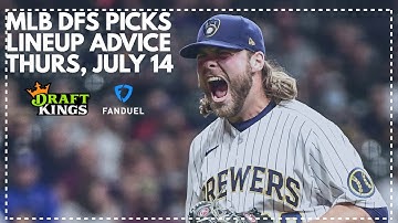 MLB DFS PICKS! Thursday, July 14th Main Slate - Lineup Strategy for FanDuel, DraftKings, & Yahoo!