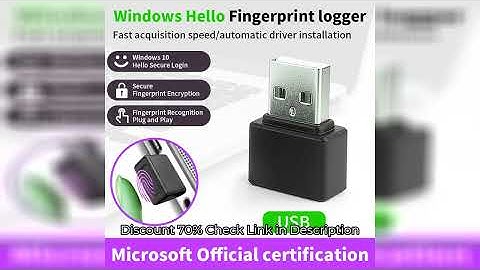 Mini USB Fingerprint Recognition Device Biometrics Security Key PC Laptop Windows 10 11 Hello Finger