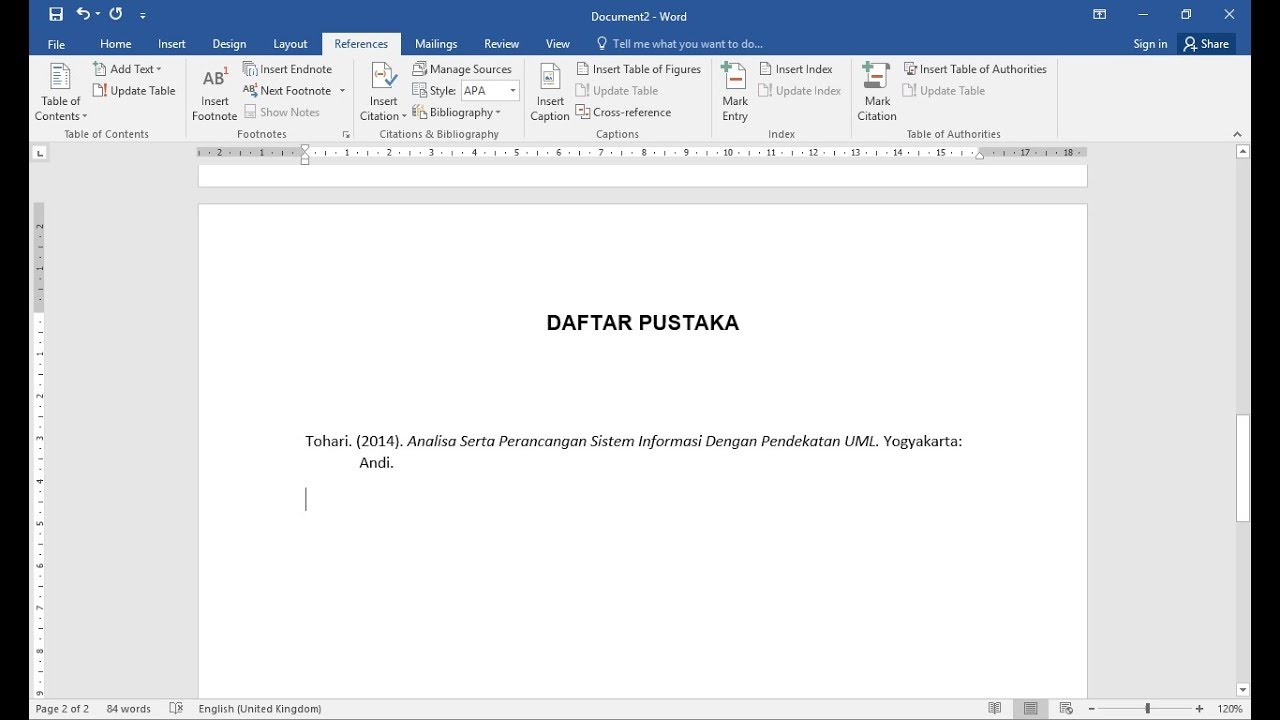 Cara Membuat Daftar Pustaka Otomatis Pada Ms Word Office Tips Youtube