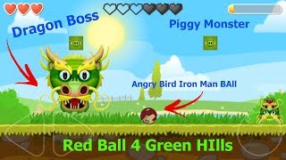 Devil Dragon Boss Battles With Angry Bird Iron Man Ball In Green Hills Red Ball 4.