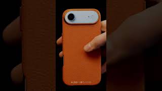 Golden Concept iPhone 17 Case Orange Full-Grain Leather. #dubai #luxury #business #smartphone #new