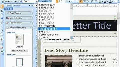 Publisher 2003 Tutorial Changing the Font Microsoft Training Lesson 4.1