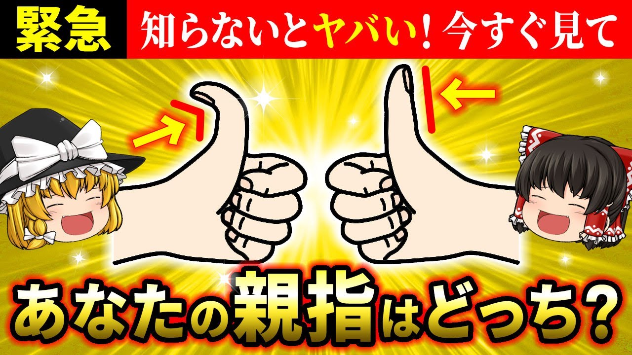 【⚠️1月18日まで】親指の反り具合と柔らかさで運命がわかる！知らないと巨億の富を逃します【ゆっくり解説】【スピリチュアル】