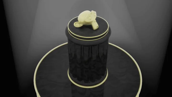 Blender Animation - Golden Suzanne On A Black Marb...