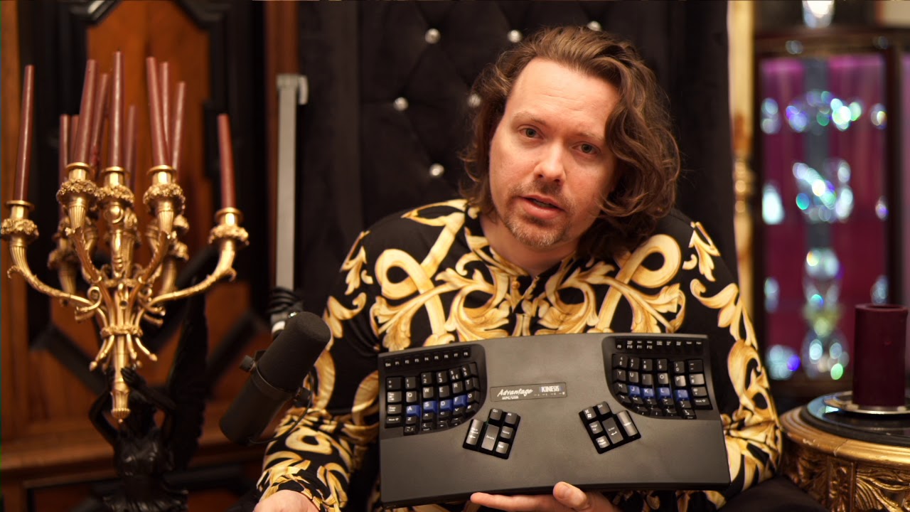 Kinesis Advantage ergonomic keyboard review in pajamas.