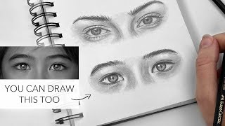 Step by step Drawing Tutorial Drawing Eyes with Graphite Pencils