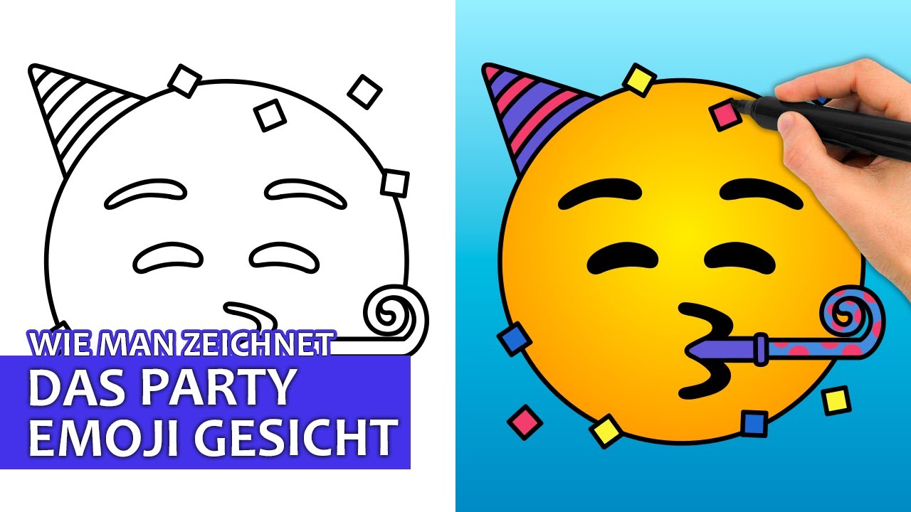 So Zeichnen Sie Das Partyemojigesicht (Einfaches Zeichentutorial