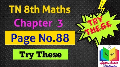 8th maths Algebra Page no.88 (Try these)|class 8 Maths Chapter 3 Pg. no.88|@Super brain mathematics