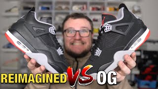 Air Jordan 4 Bred Reimagined vs OG Comparison