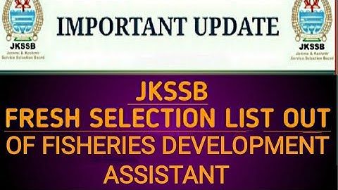 #jkssbfreshlistout| JKSSB FRESH SELECTION LIST OUT|JKSSB FRESH SELECTION LIST OUT IN SHEEP HUSBANDRY