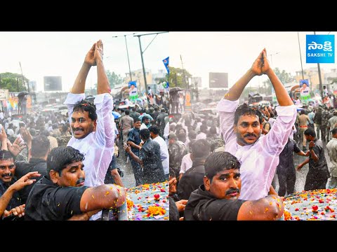 వర్షంలో జగన్...| YS Jagan Exclusive Visuals in Rain | Jagan Narsipatnam Tour | Sakshi TV - SAKSHITV