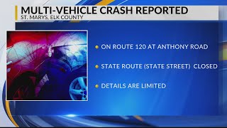 Multi-vehicle crash reported on Route 120 in Elk County, road closed