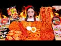 Mukbang Fire Spicy Noodle tteokbokki 불닭볶음면 떡볶이 먹방 JiniYum 지니얌