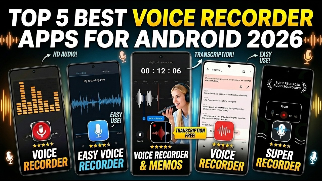 Top 5 Best Voice Recorder Apps for Android in 2026 - YouTube