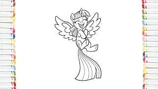 🦄 MY LITTLE PONY Coloring Pages - How to draw Twilight Sparkle