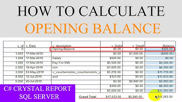 How to Calculate Opening Balance in C# Crystal Report  SQL Server | By SYED I.T SOLUTIONS © | Urdu