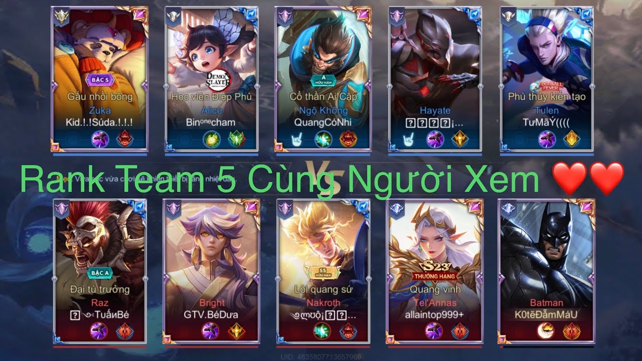 Garena Liên Quân Mobile: Giao Lưu – Giải Trí Cùng Người Xem // Rank Team vui Vẻ – Không Quạo