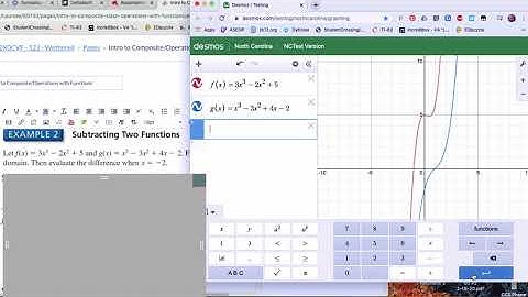 Ms. W. Subtract Functions using Desmos