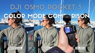 DJI OSMO POCKET 3 NORMAL vs HLG vs DLOG-M Comparison footage | Color Corrected