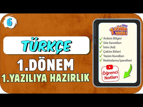 6.Sınıf Türkçe 1.Dönem 1.Yazılıya Hazırlık 📝 #2023