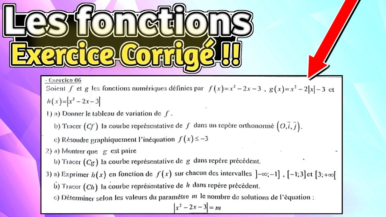 Exercice Corrigé sur les fonctions 1Bac !!