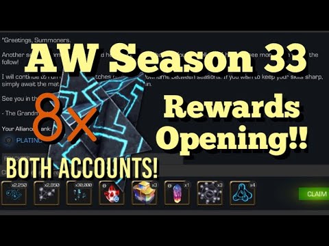 MCOC - Alliance War - Season 33 - Rewards Opening!! - Both Accounts - 8x 6* Crystal Opening!!