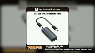 Fosi Audio DS2 Mini Audio USB DAC Dongle Headphone Amplifier DSD Decoder Amp Support 32bit/384kHz wi