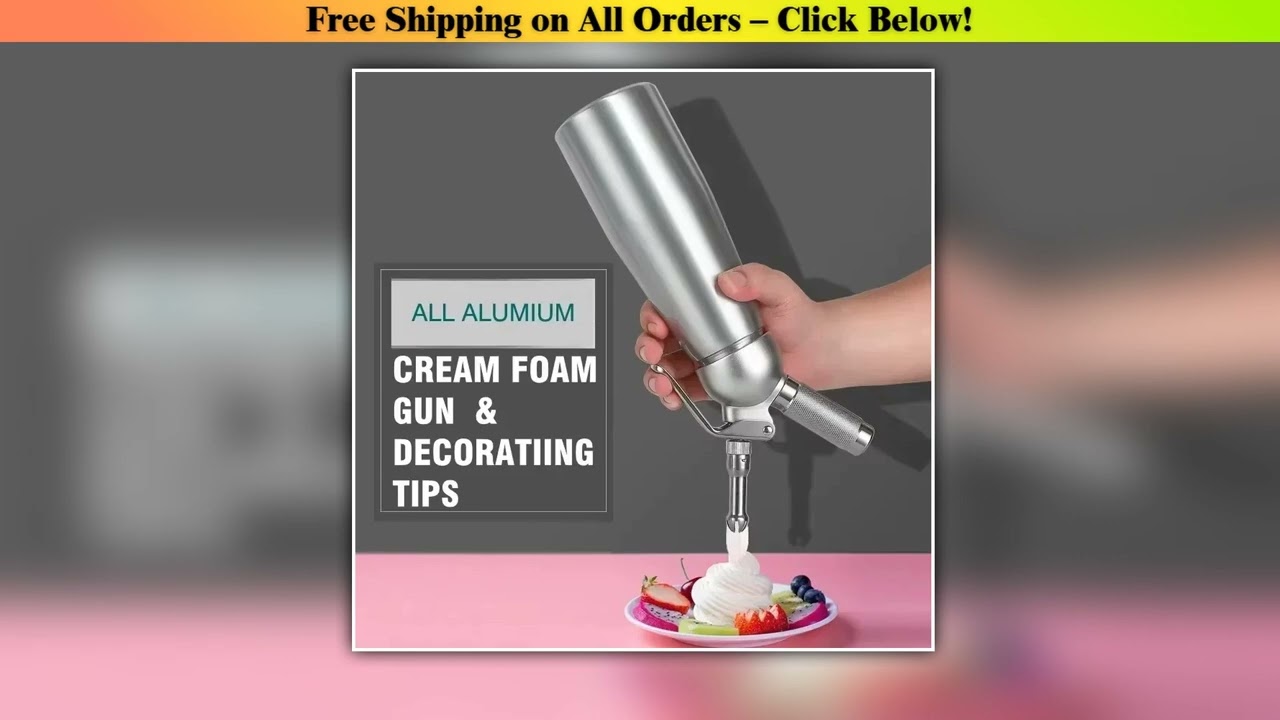 New 500ml Whipped Cream Dispenser Portable Aluminum Cream Foam Gun Cake Piping Gun Siphon Squeeze B