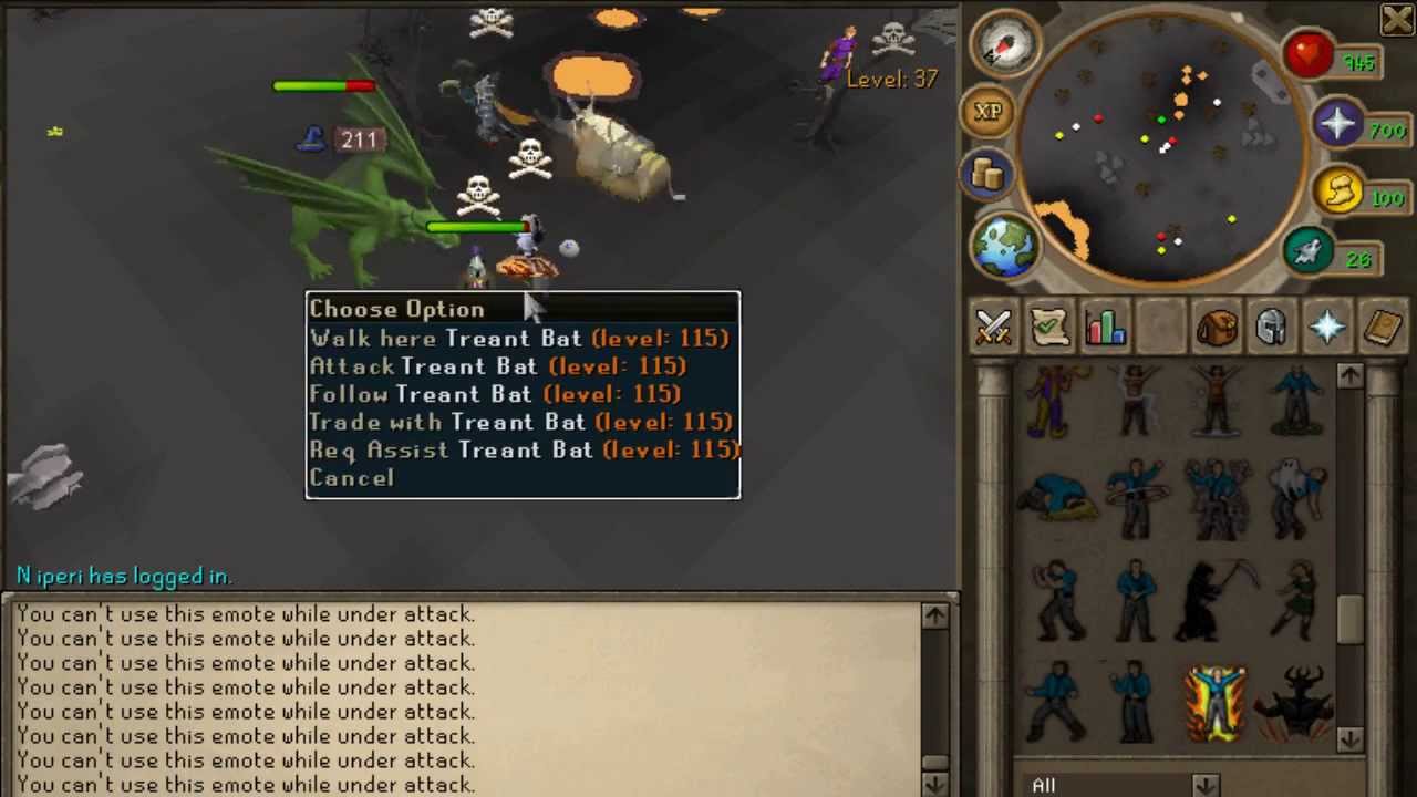 Green dragon botters losing whips =] Lolcano emote skull trick ...