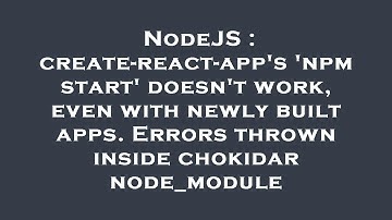 NodeJS : create-react-app