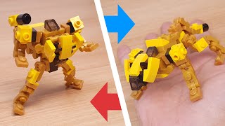 Micro LEGO brick lion transformer mech -  Golden Lion