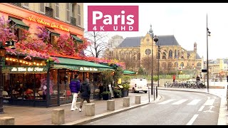 Paris France, Rainy winter in Paris, HDR walking - 4K HDR 60 fps