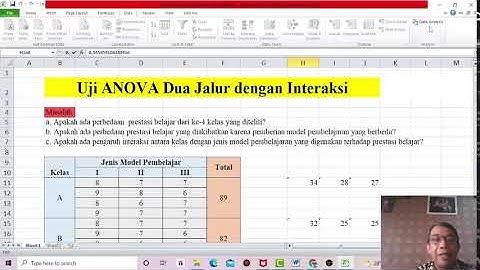 Uji Anova Dua Jalur dengan Interaksi Menggunakan MS. Excel (Live Streaming Youtube)