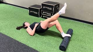 Isometric hamstring hold on foam roller