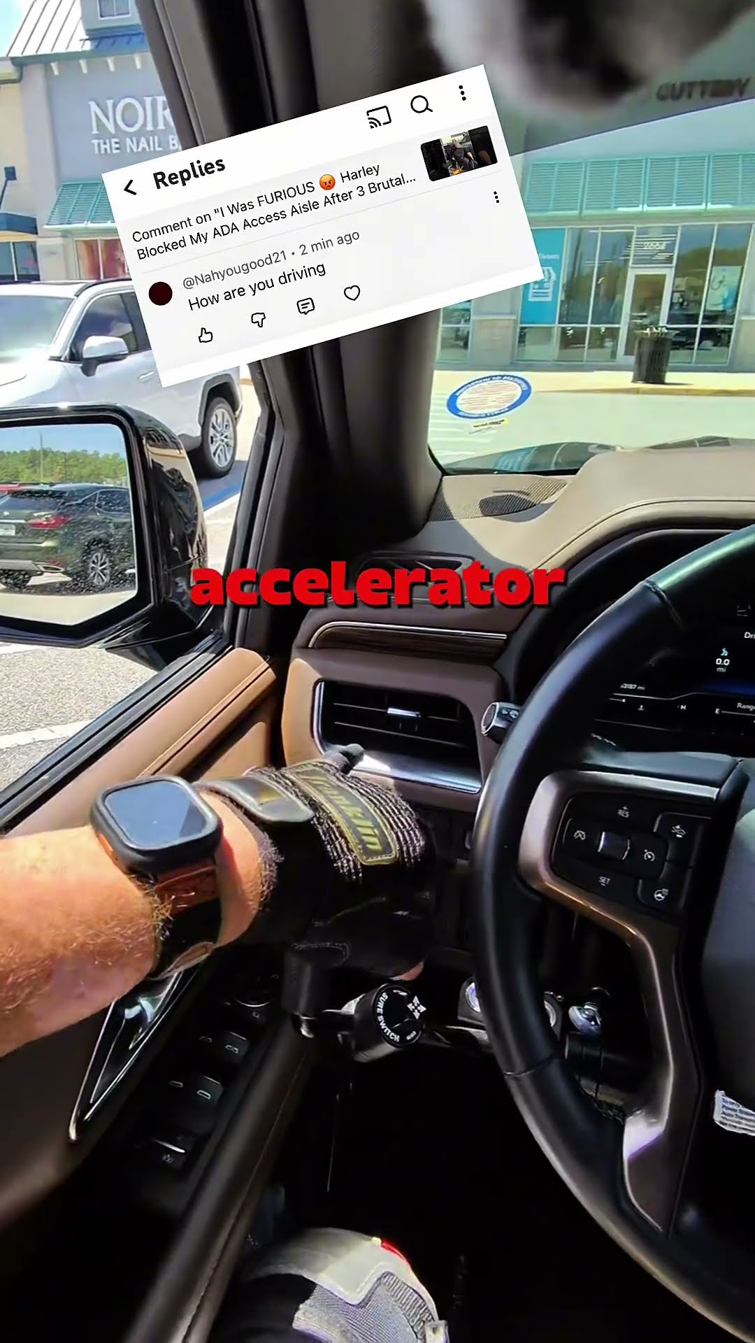I have no feet, so I drive with my hands