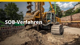 BAUER Spezialtiefbau GmbH – SOB-Verfahren: Herstellung einer überschnittenen Bohrpfahlwand